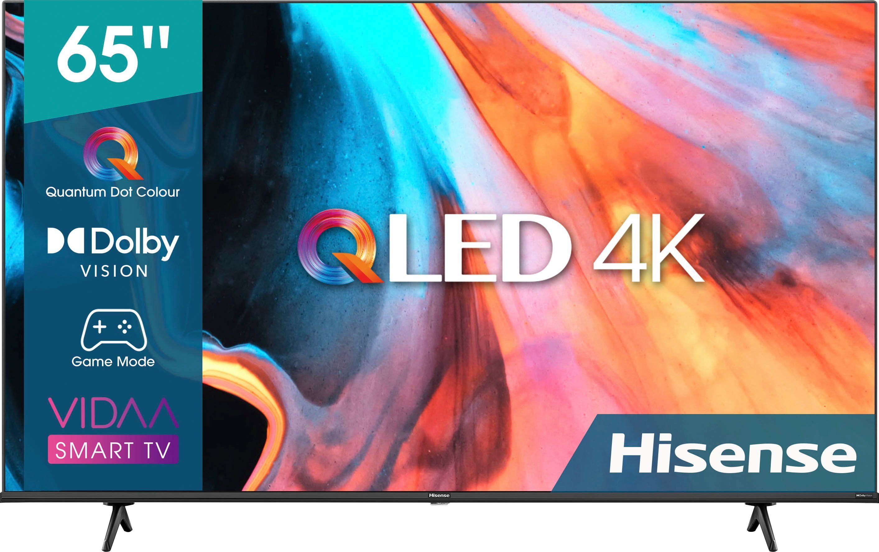 Hisense 65E77HQ QLED-Fernseher (164 cm/65 Zoll, 4K Ultra HD, Smart-TV,  HDR10, HDR10+ decoding, HLG, 60Hz Panel, Alexa Built-in, VIDAA Voice)