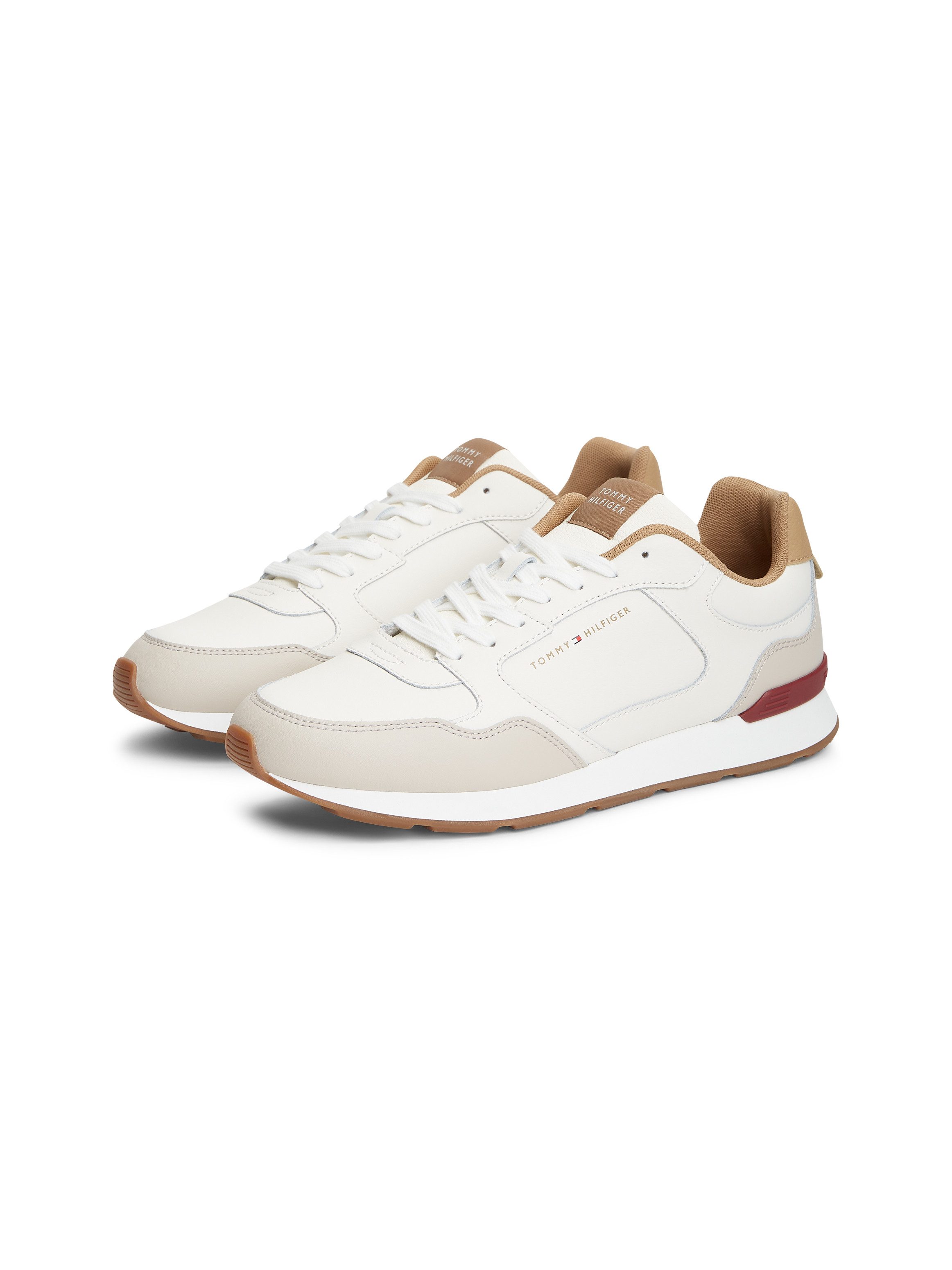 Tommy Hilfiger LIGHT EVA RUNNER LEATHER Sneaker Schnürer, Halbschuh, Freizeitschuh mit Logoschriftzug