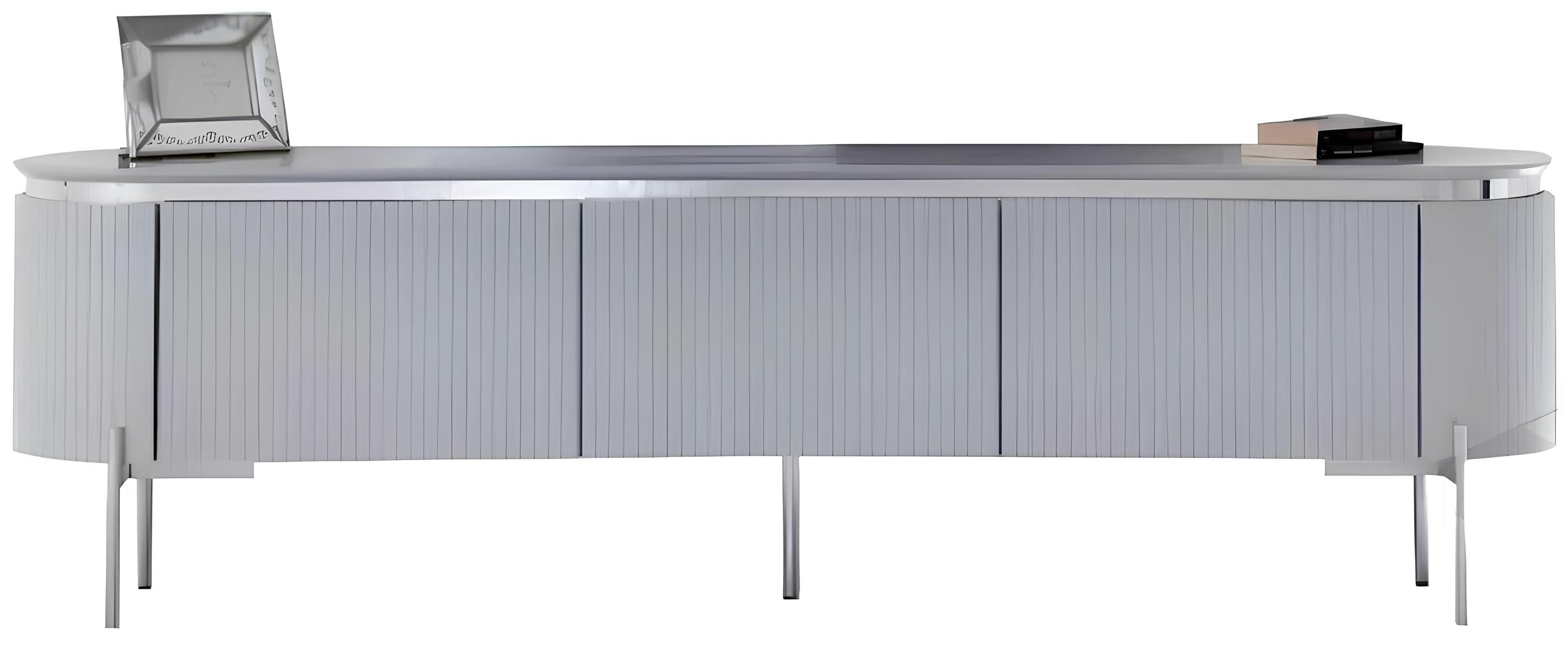 Xlmoebel TV-Board Eleganter TV-Schrank in grauer Luxusausführung mit Stauraum (TV Lowboard, TV Lowboard), Hergestellt in Europa