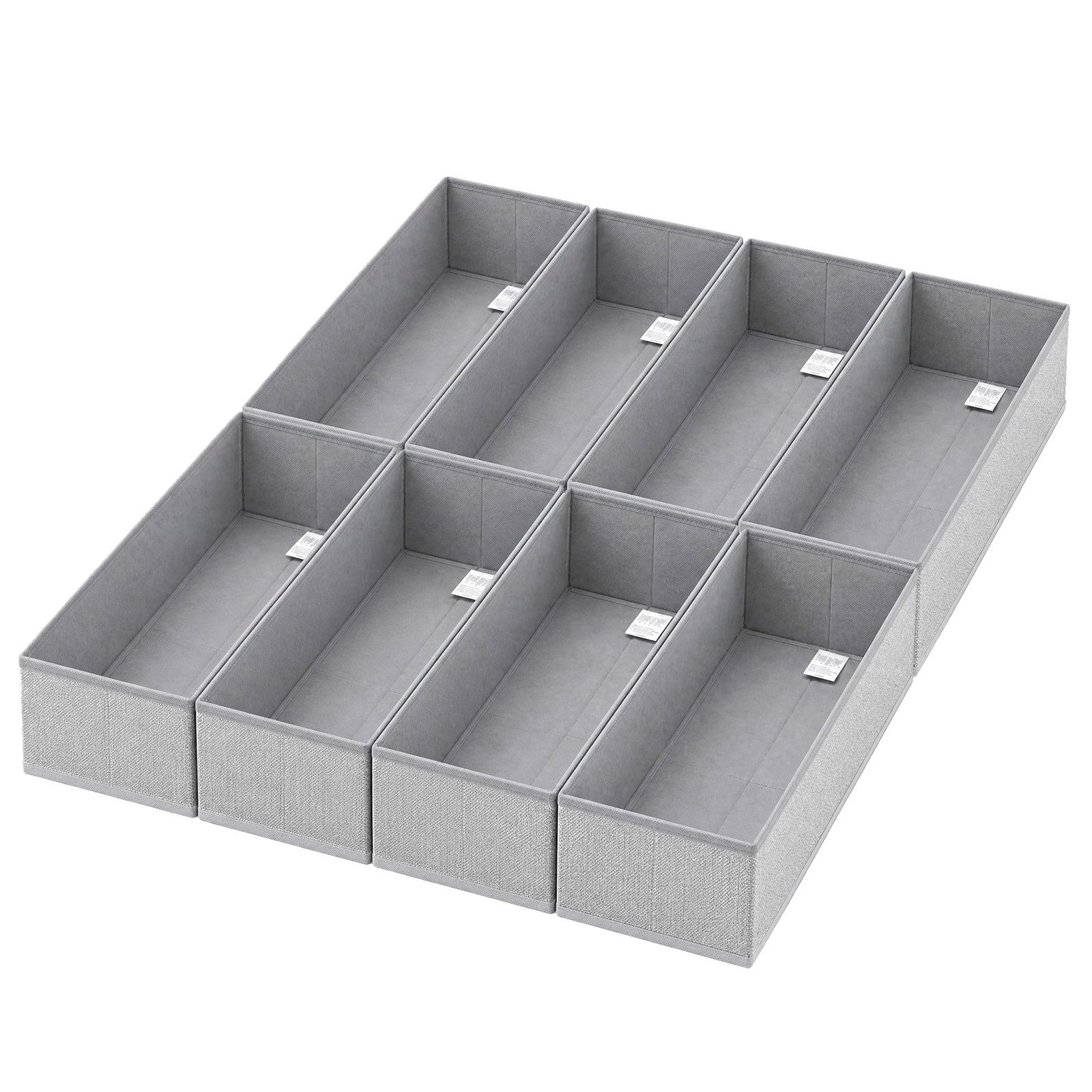 Sekey Aufbewahrungsbox Aufbewahrungsboxen für Schubladen, faltbare Stoffboxen aus Vliesstoff (8 St), 17,5 x 41 x 11 cm, ohne Fächer, für Unterwäsche, Socken und Kleinteile