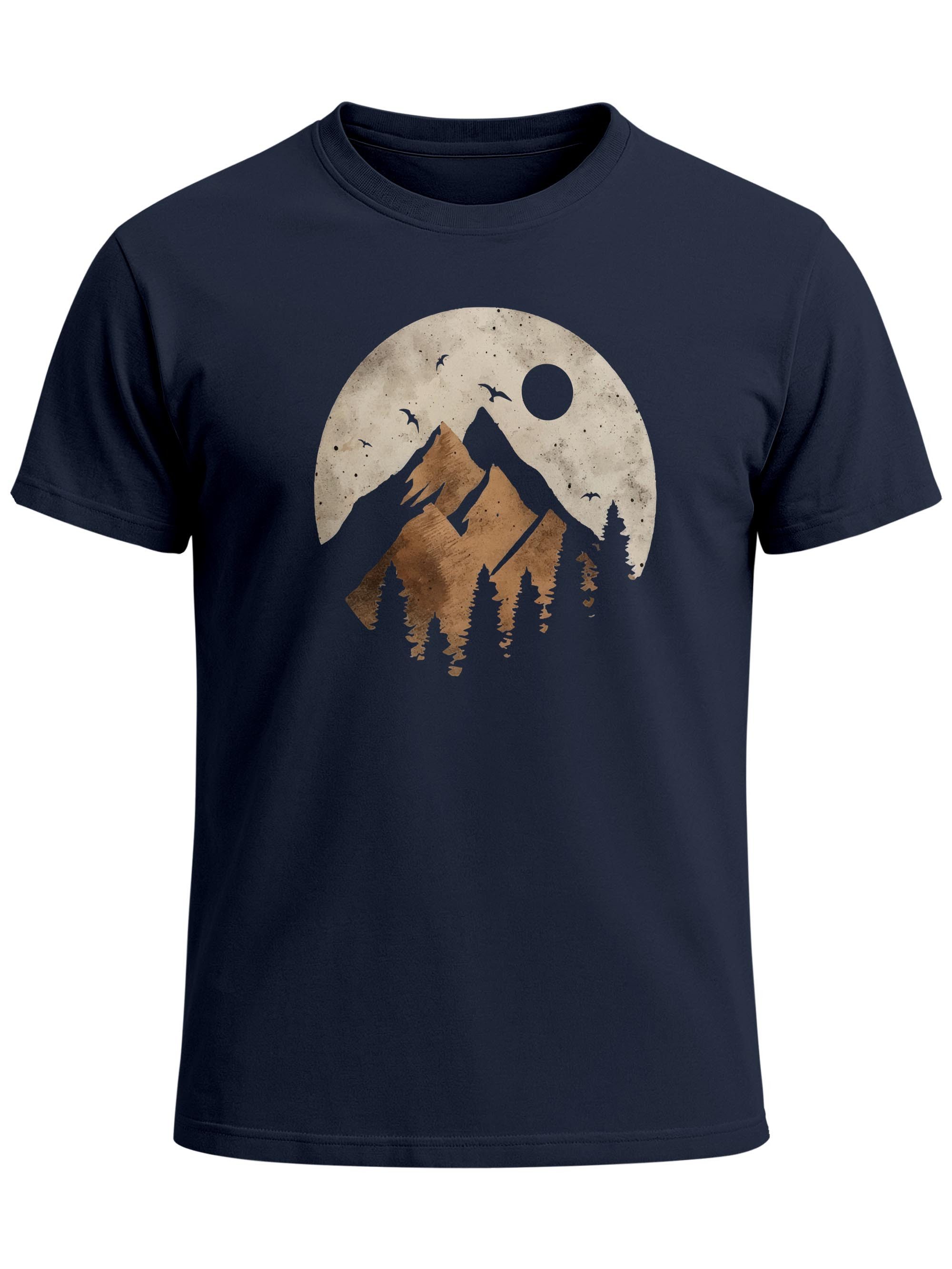 Neverless Print-Shirt Herren T-Shirt Berge Wandern Outdoor Grafikshirt Naturmotiv mit Print