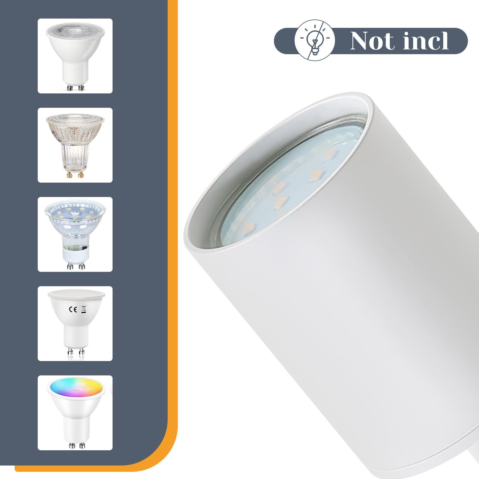 ZMH LED Deckenstrahler Retro Deckenleuchte Weiß/Schwarz -GU10 350°Schwenkbar Schlafzimmer, ohne Leuchtmittel, Modern Flurlampe Industrial Wandstrahler für Wohnz – Bild 5 von 5