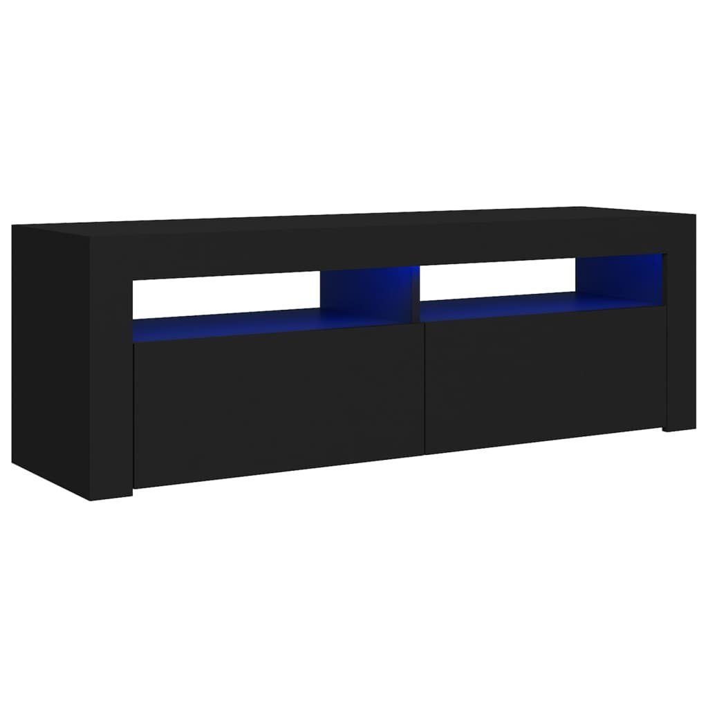 mit (1-St) TV-Schrank LED-Leuchten vidaXL 120x35x40 TV-Schrank cm Schwarz