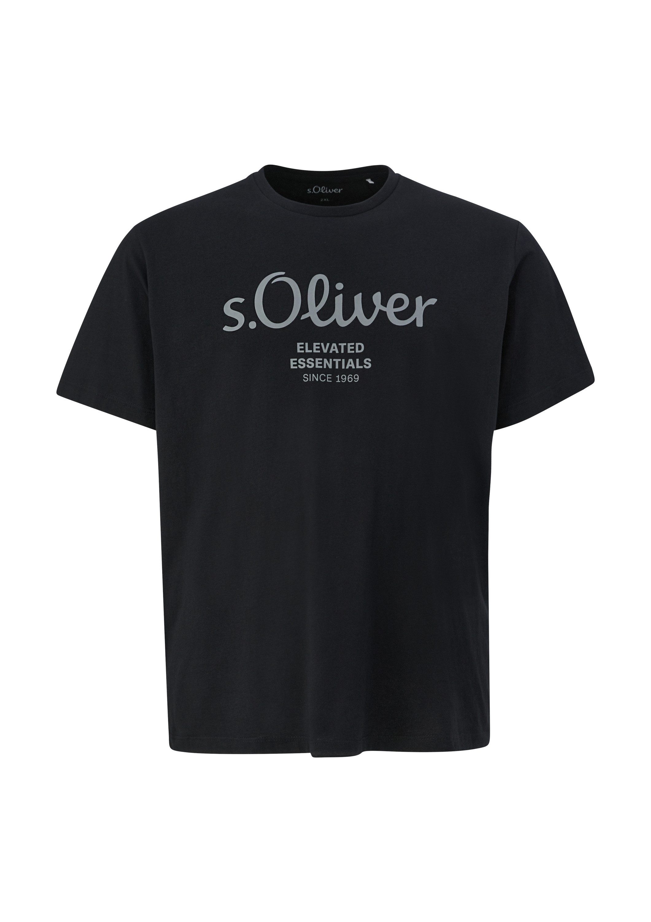 s.Oliver Kurzarmshirt T-Shirt Baumwoll-T-Shirt mit Logo-Print