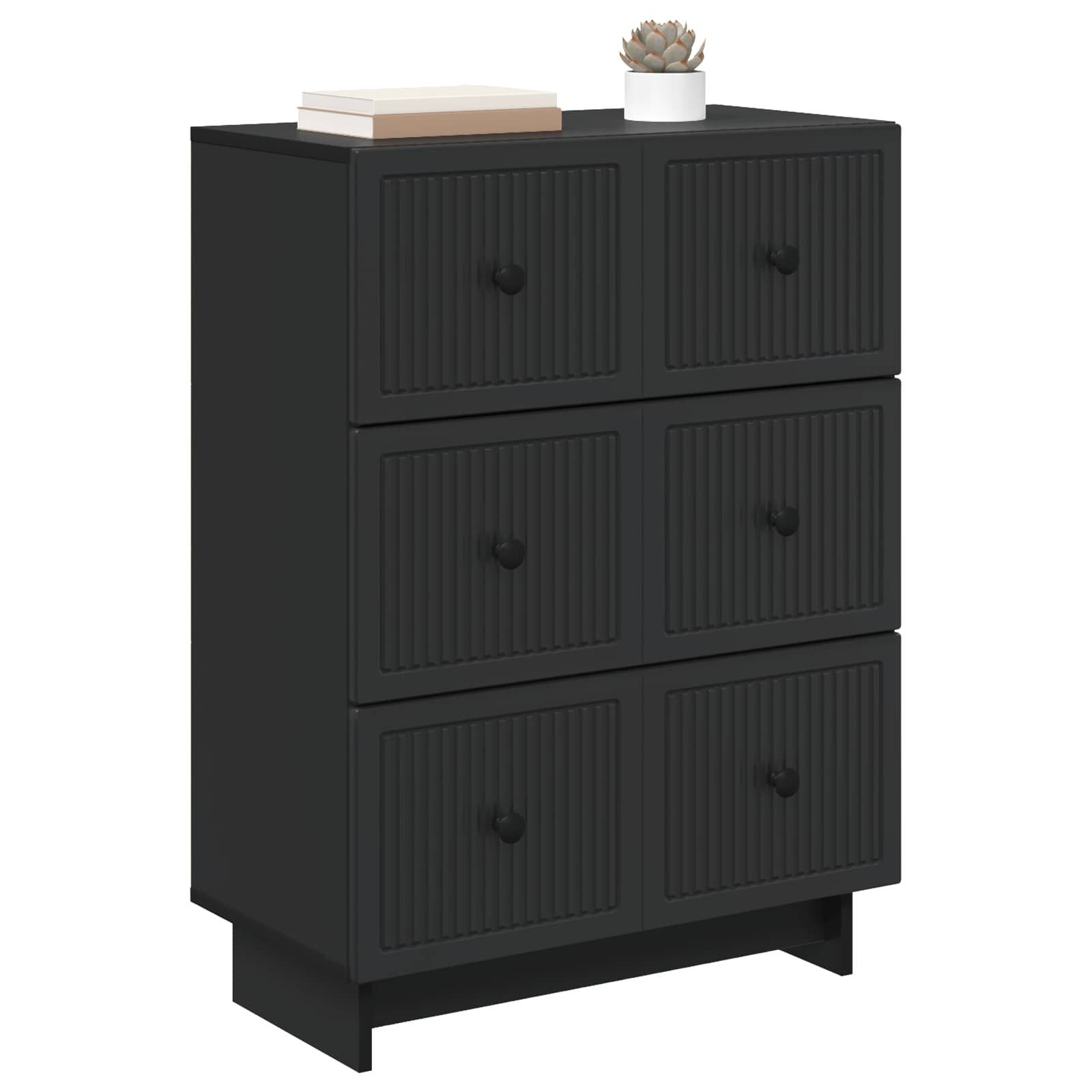 vidaXL Schranksystem Schubladenschrank Schwarz 66 x 34,5 x 90 cm Holzwerkstoff (1-St)