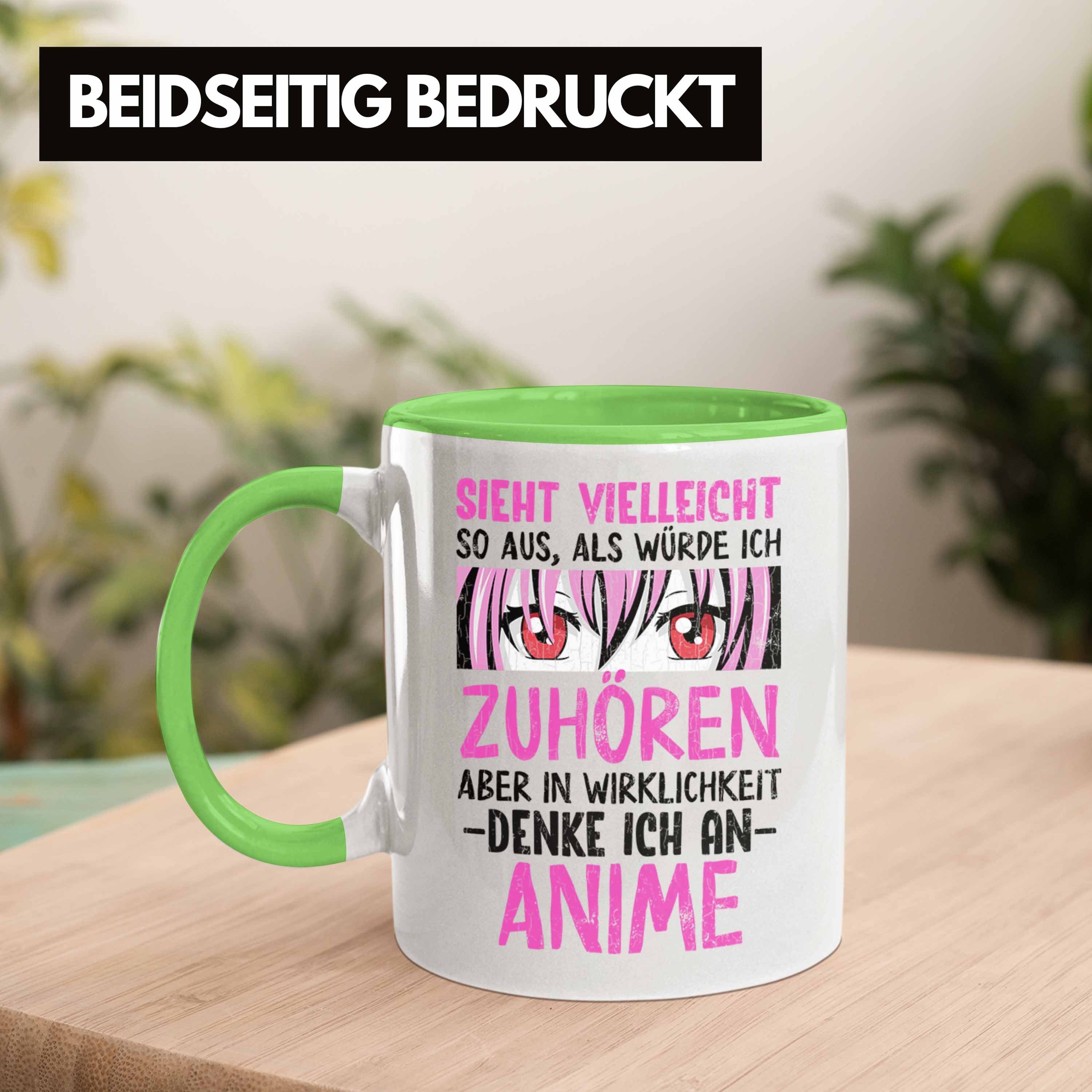 Kaffeetasse Sieht Dir - Tasse Ich Trendation So Geschenk Würde Als Deko Geschenke Fan Aus Spruch Tasse Grün Trendation Anime Zuhören Anme