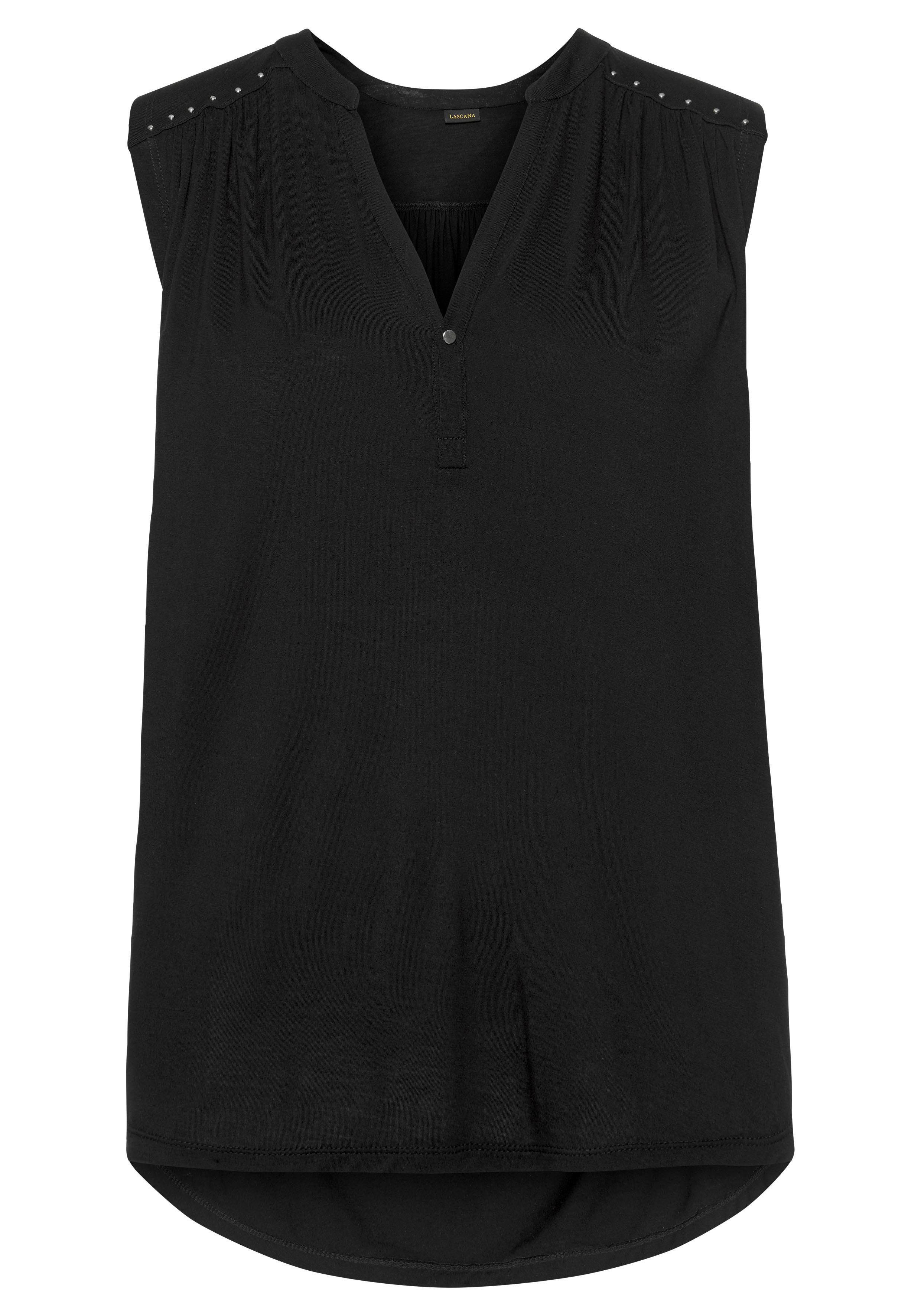 LASCANA Tanktop mit silberfarbenen Nietendetails, lockeres günstig online kaufen