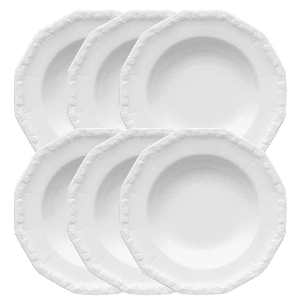 Rosenthal Teller-Set Maria Weiss Suppenteller 23 cm Set6, Porzellan
