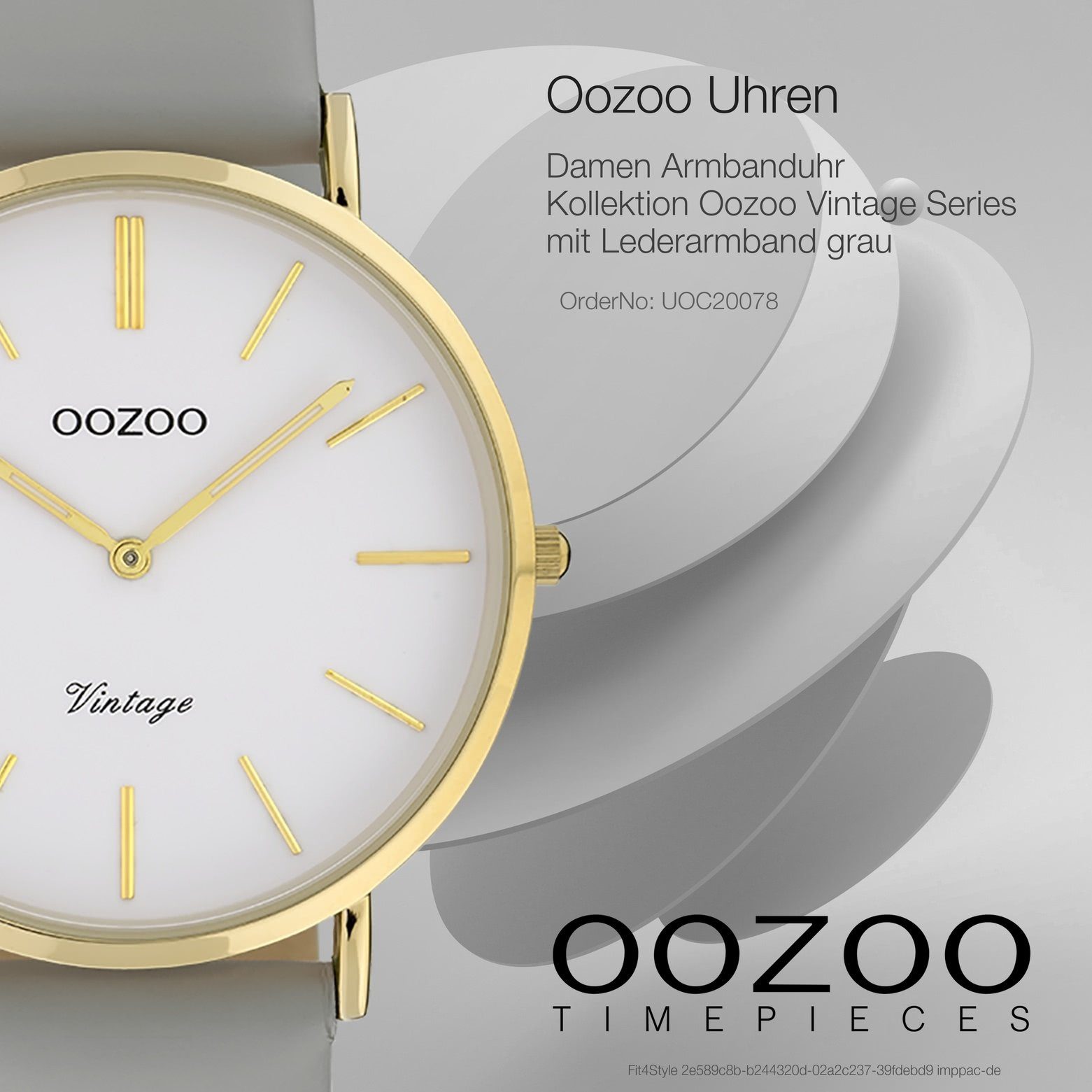 Damen Quarzuhr rund, Oozoo 40mm) (ca. OOZOO Armbanduhr Lederarmband, Damenuhr Ultra Slim Fashion-Style groß Leder,