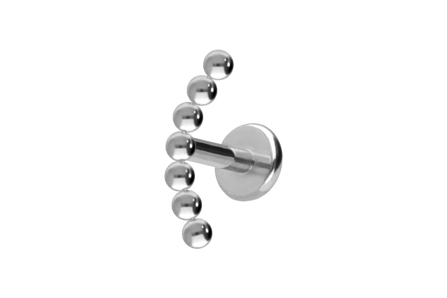 Piercing-Set Titan Labret mit Push Fit 7 KUGELN