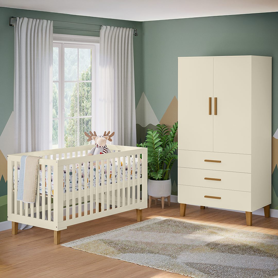 Bellabino Babymöbel-Set Liri, (Beige/Natur, 2-tlg., Kinderbett, günstig online kaufen
