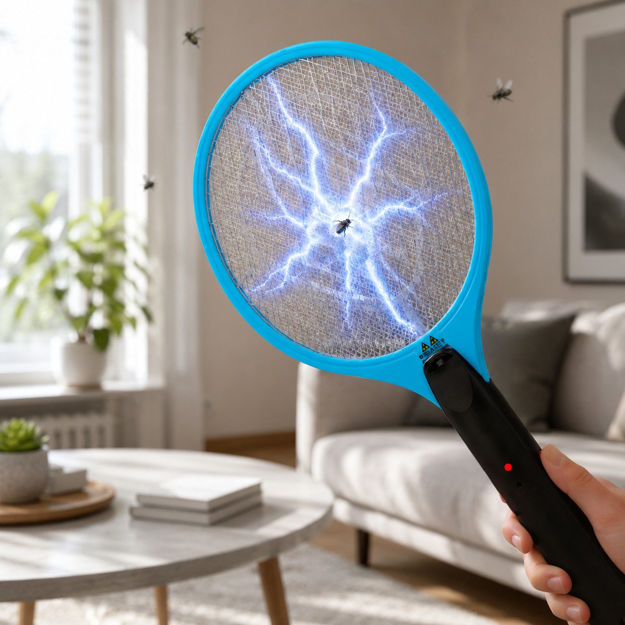 mucHome Fliegenklatsche elektrisch aufladbar mit Akku, inkl. Ladekabel Fliegenfänger