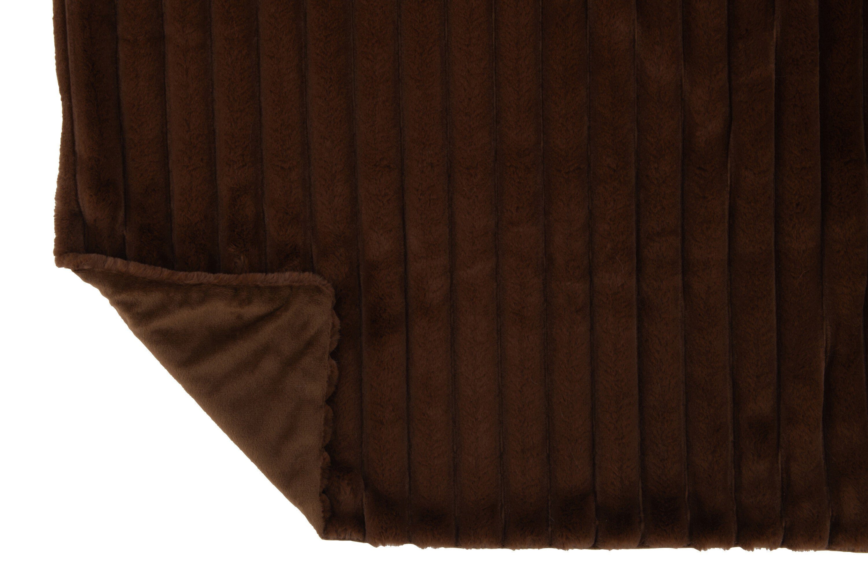 Cord' Farbe Decke 'Plaid 2er-Set J-line Dekoobjekt Polyester, oder Schok Schokolade Rost