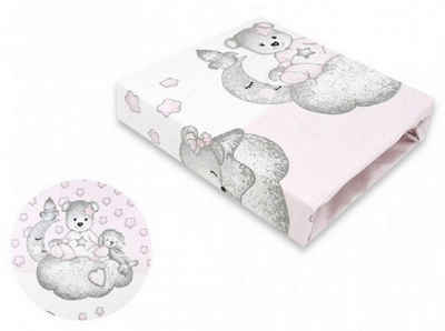 Spannbettlaken Spannbettlaken für Wiege oder Beistellbett 90×40 cm Teddy, rosa, Babyhafen, Gummizug: rundum, Rundumgummizug