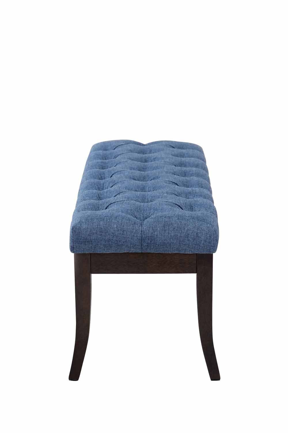 Sitzbank hochwertiger antik-dunkel, Stoff Ramses mit Polsterung CLP blau