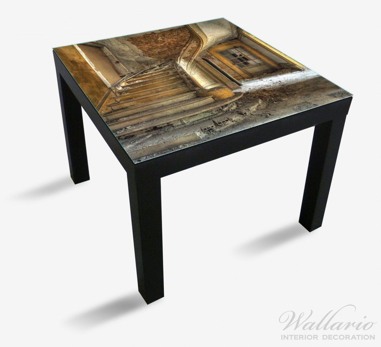 Wallario Tischplatte Ikea St), Steintreppe herrenlosem in Haus Massive Tisch geeignet für Lack (1