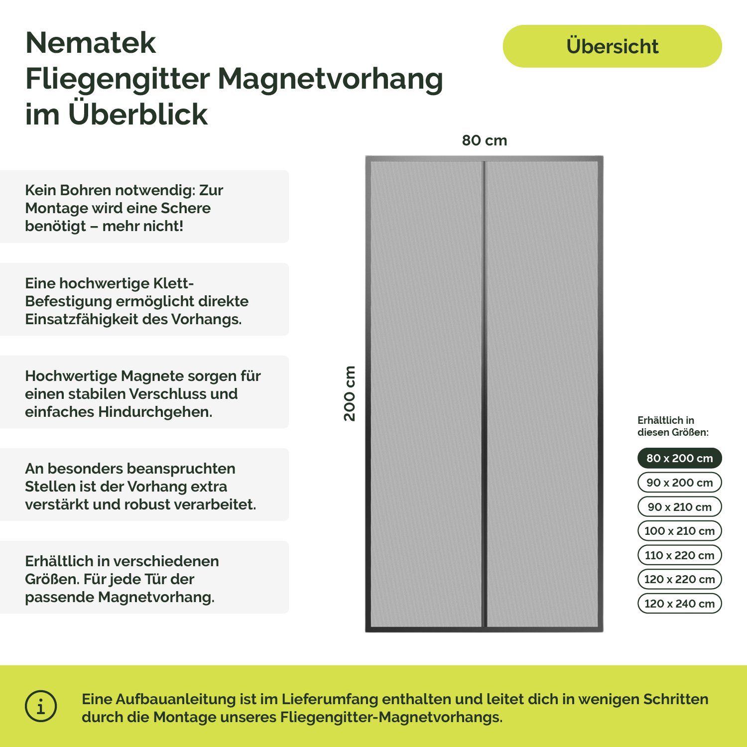 Nematek Insektenschutz-Vorhang Magnet Fliegengitter Tür Magnetvorhang - Insektenschutz Balkontür – Bild 4 von 5