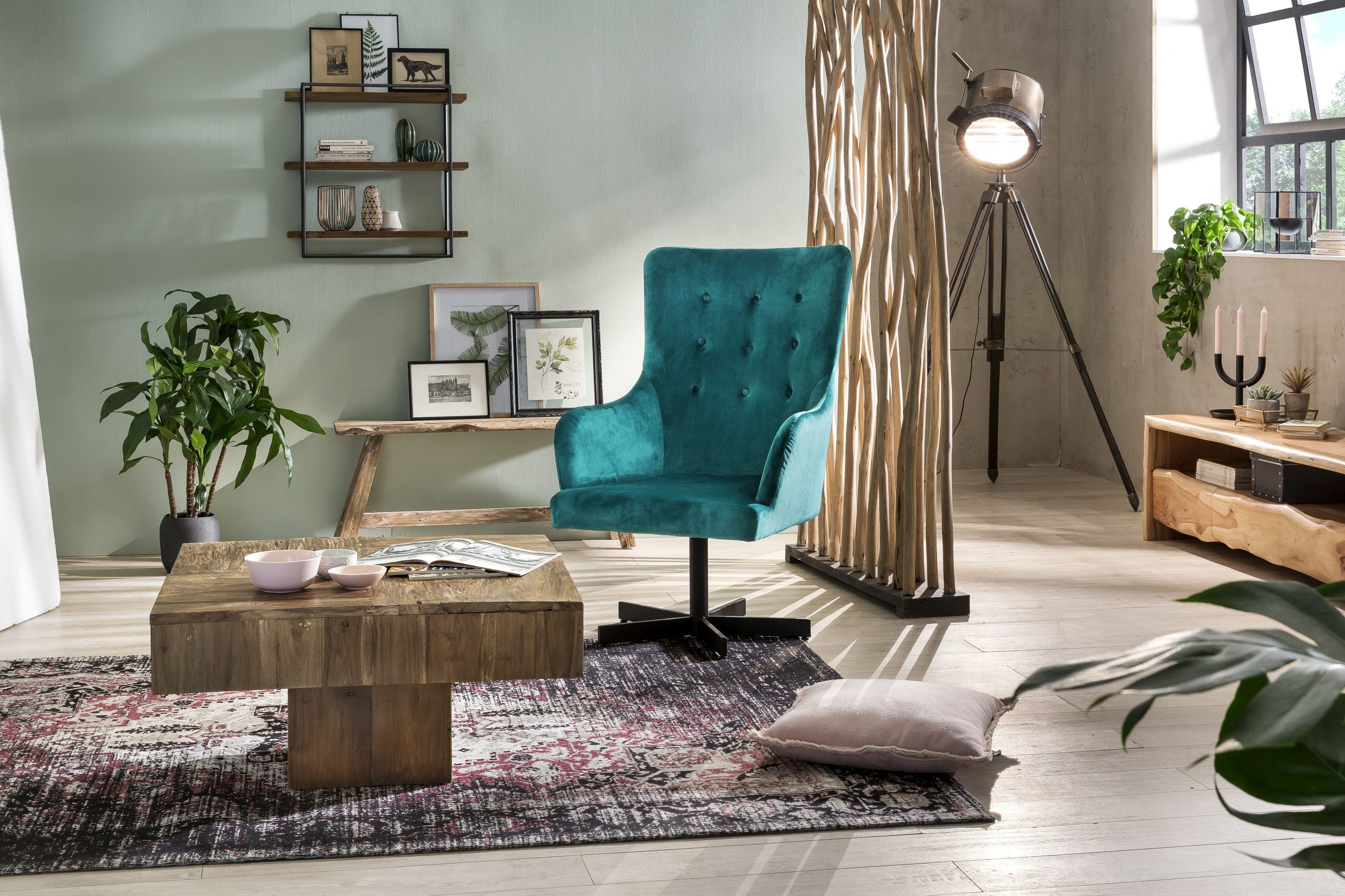 SIT Lowboard Albero, massive Akazie mit Baumkante, Breite 146 cm