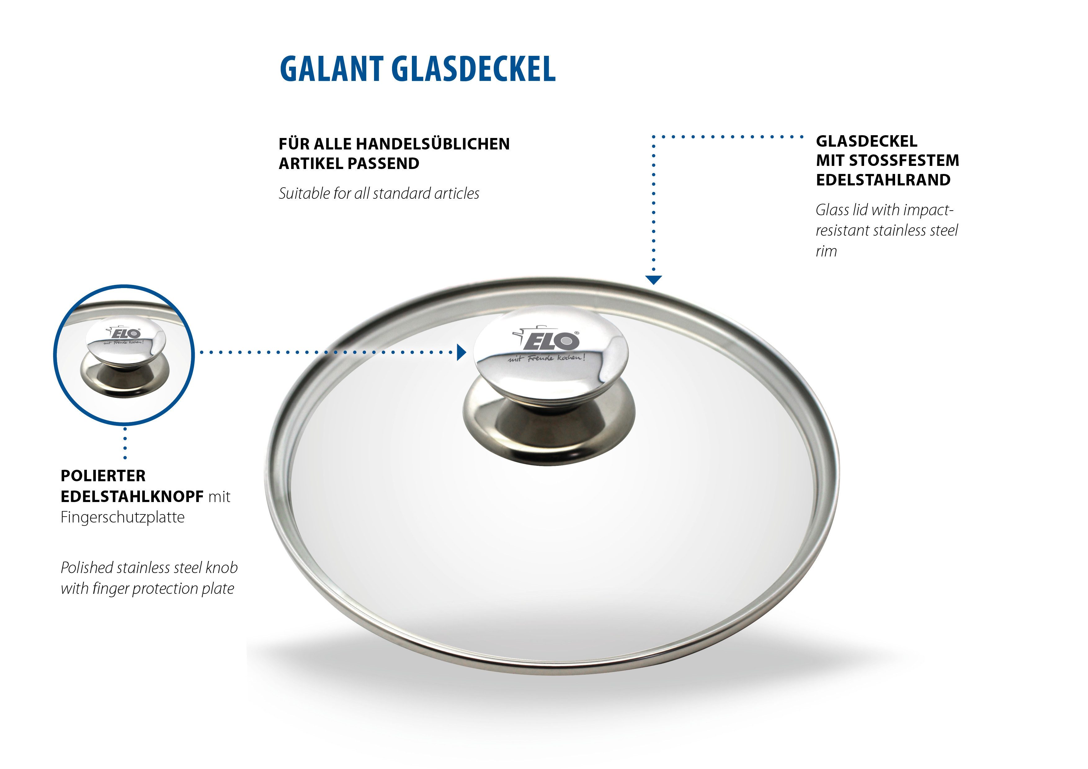 Elo Universaldeckel Galant, aus feuerfestem Glas, für modernes Sichtkochen