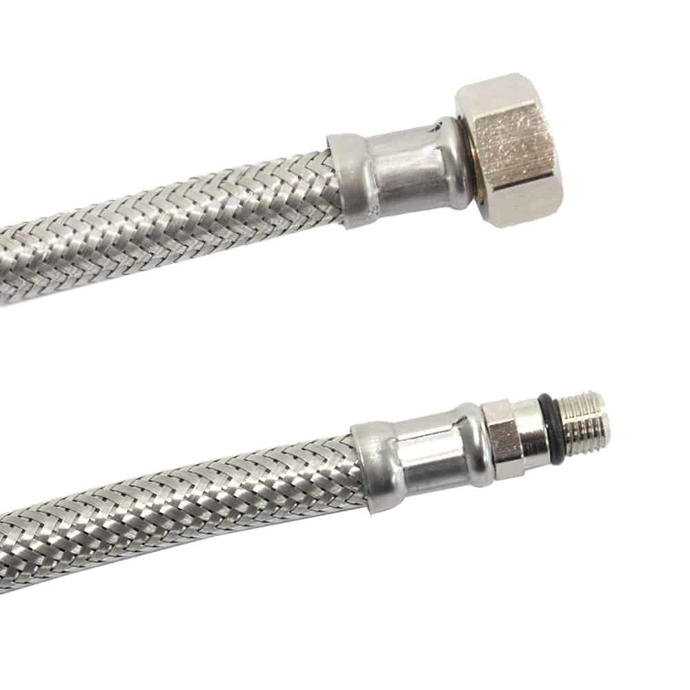 KLASEBO® Flexschlauch Panzerschlauch, Edelstahl, Flexschlauch, DN8, M10, 3/8", 1000 mm, DVGW