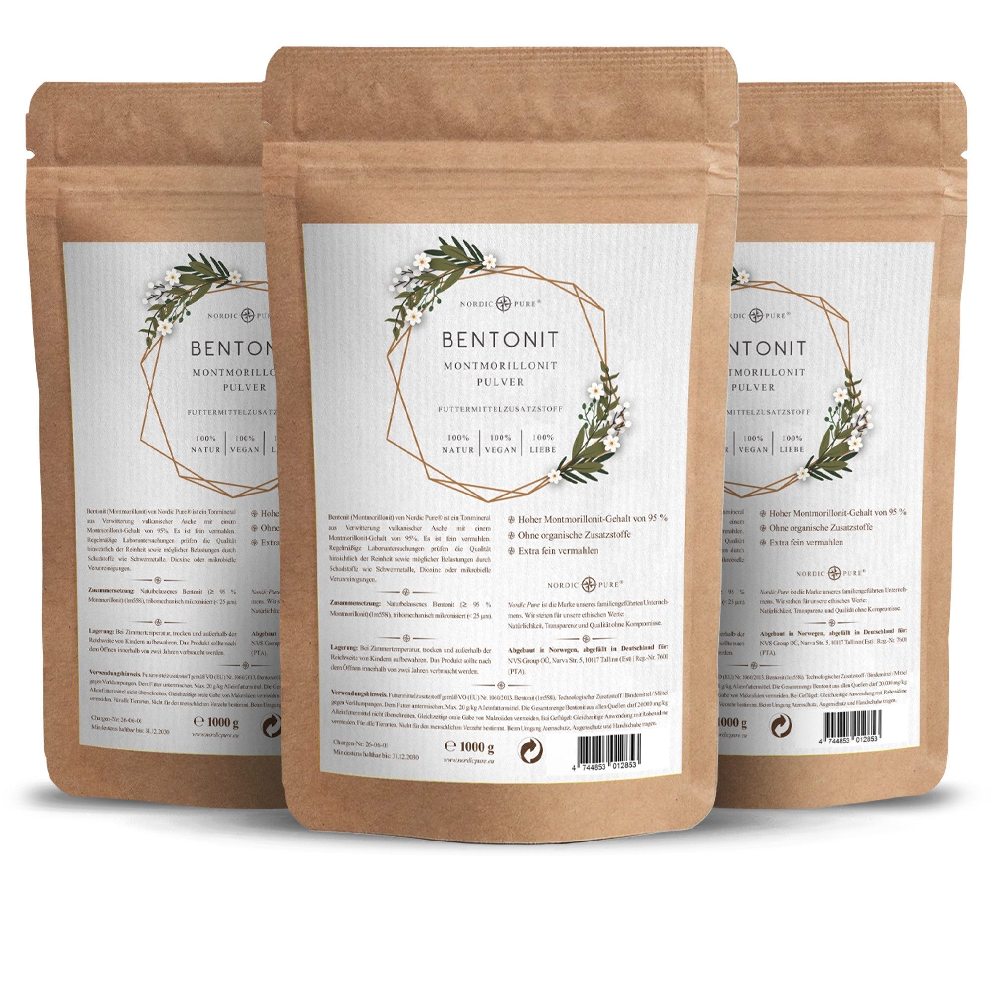 Nordic Pure® Nordic Pure Bentonit Pulver, für: Hund, Katze, Pferd