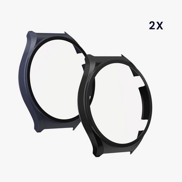 kwmobile Smartwatch-Hülle 2x Hülle für Xiaomi Watch S1, Fullbody Fitnesstracker Glas Cover Case Schutzhülle Set