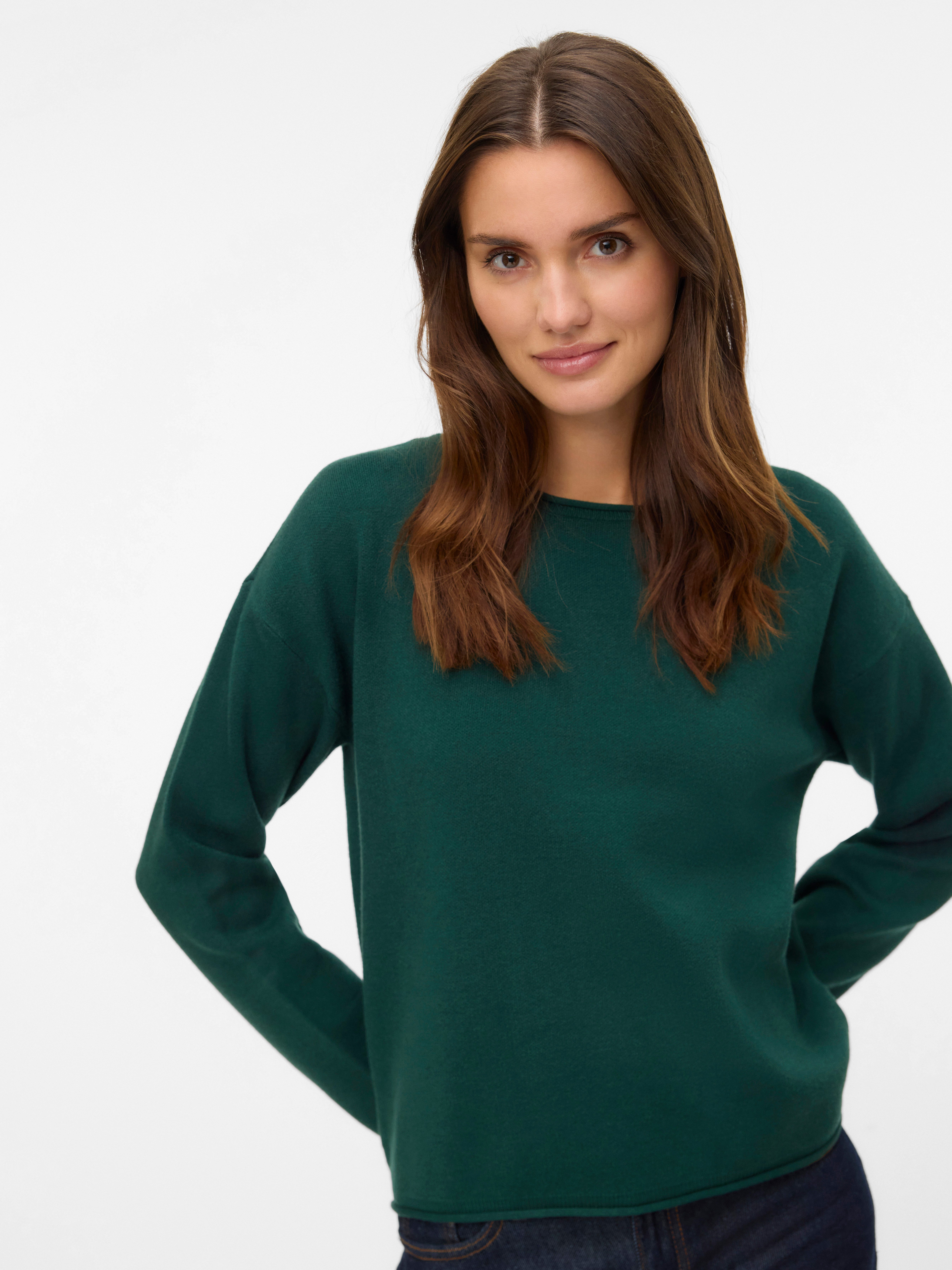 Vero Moda Strickpullover VMGOLD ROLL LS O-NECK PULLOVER GA Viskosemischung, regular fit