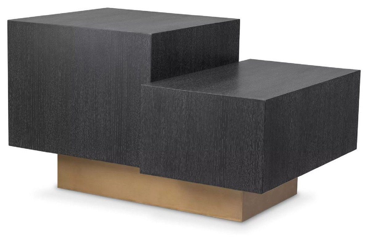 Casa Padrino Beistelltisch Luxus Beistelltisch Schwarzgrau / Messingfarben 70,5 x 50 x H. 40,5 cm - Moderner Tisch - Luxus Designer Möbel