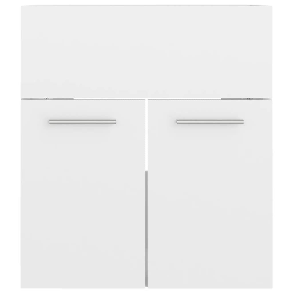 Hochglanz-Weiß Badezimmerspiegelschrank Einbaubecken Waschbeckenunterschrank vidaXL mit (1-St)