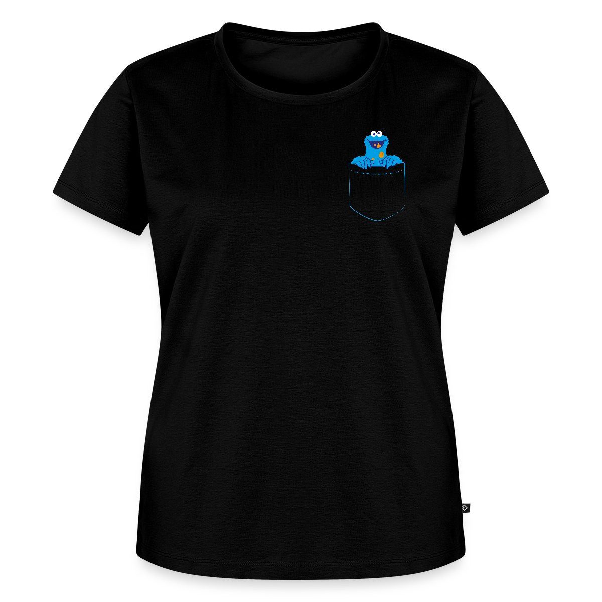 Spreadshirt T-Shirt Sesamstraße Krümelmonster In A Pocket Brusttasche Frauen Premium T-Shi (1-tlg)