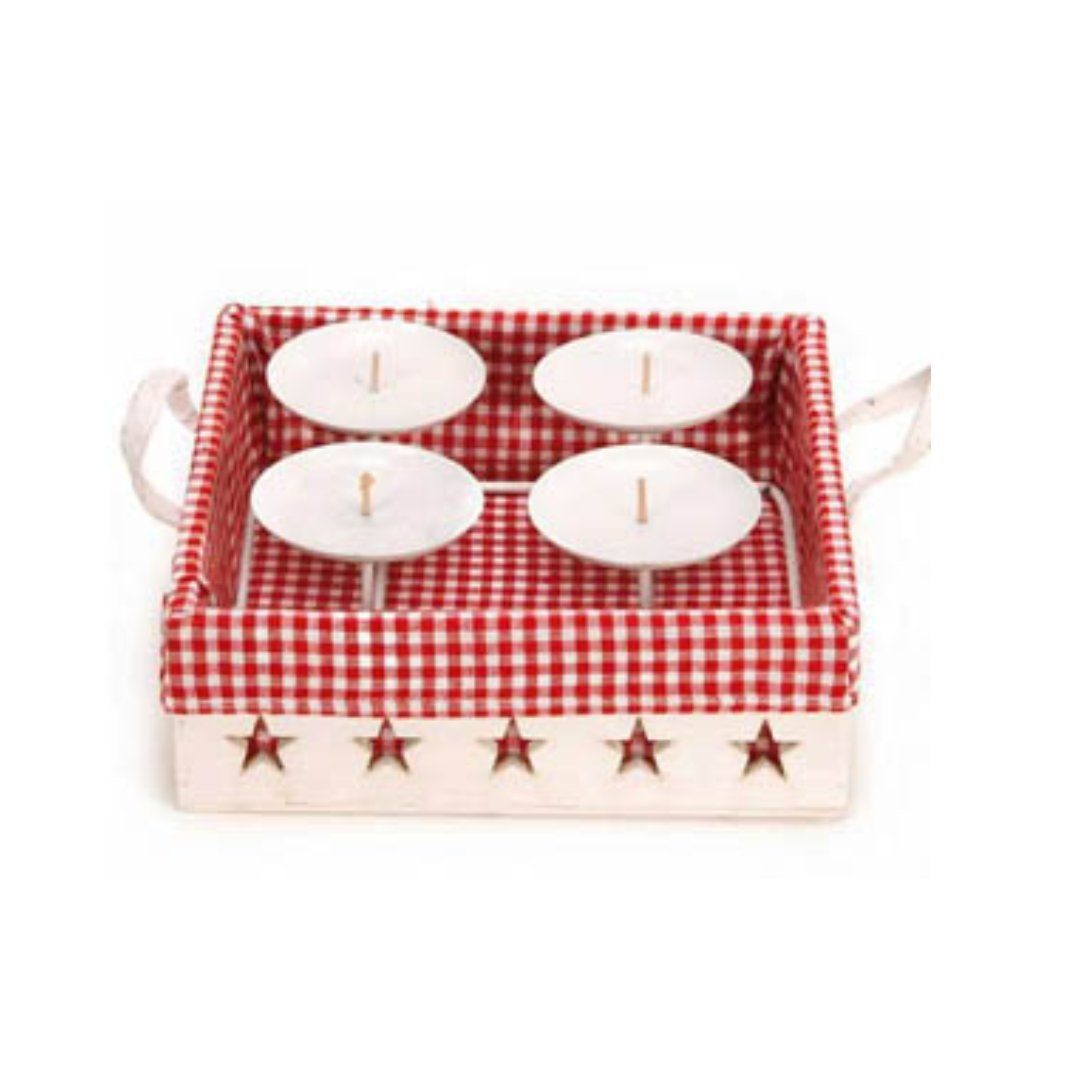 Partystrolche Adventskranz Dekoschale Adventskranz Karo