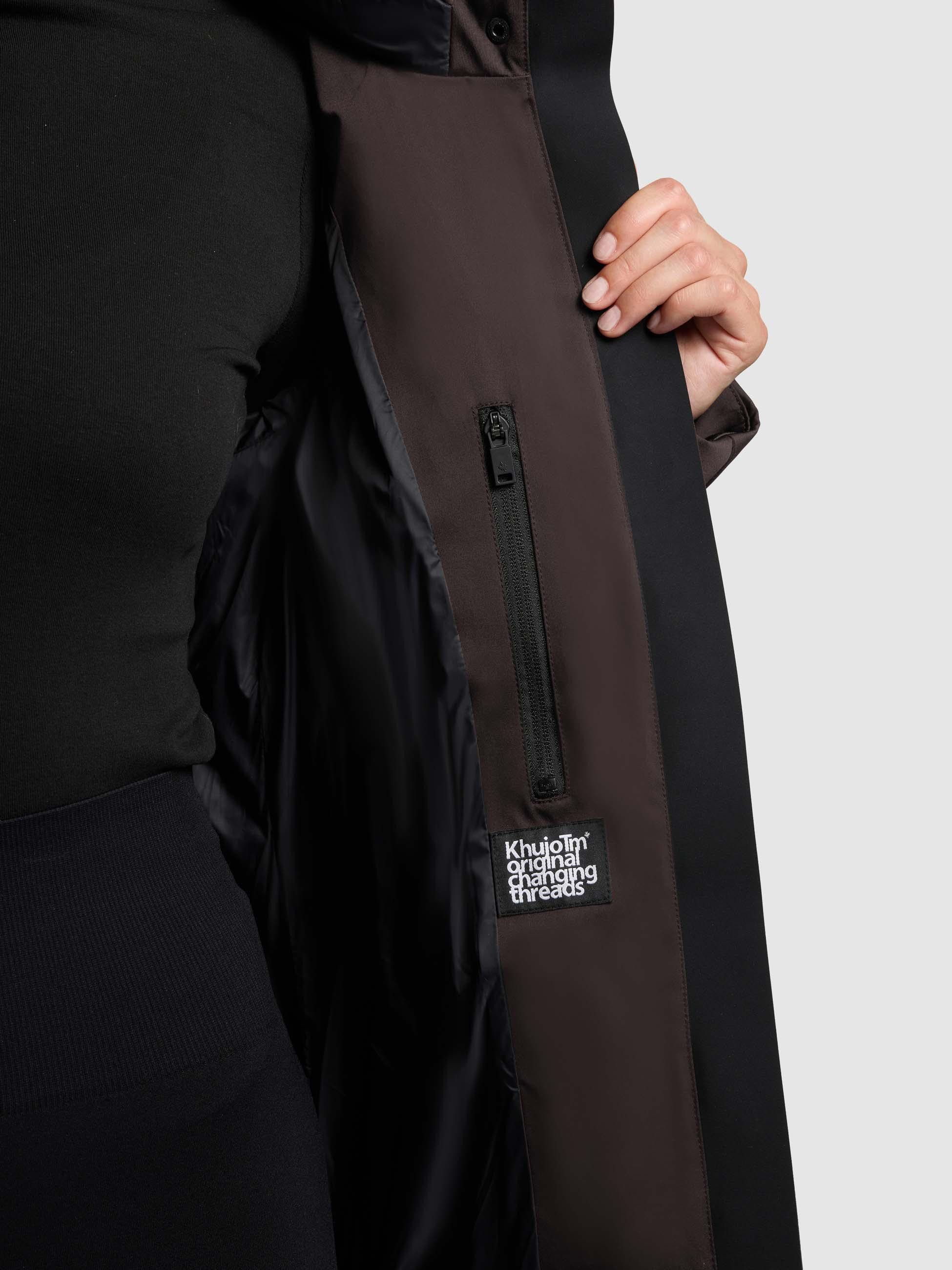 khujo Kurzmantel Allap Warmer Damen Mantel mit innenliegenden Rucksack-Trägern