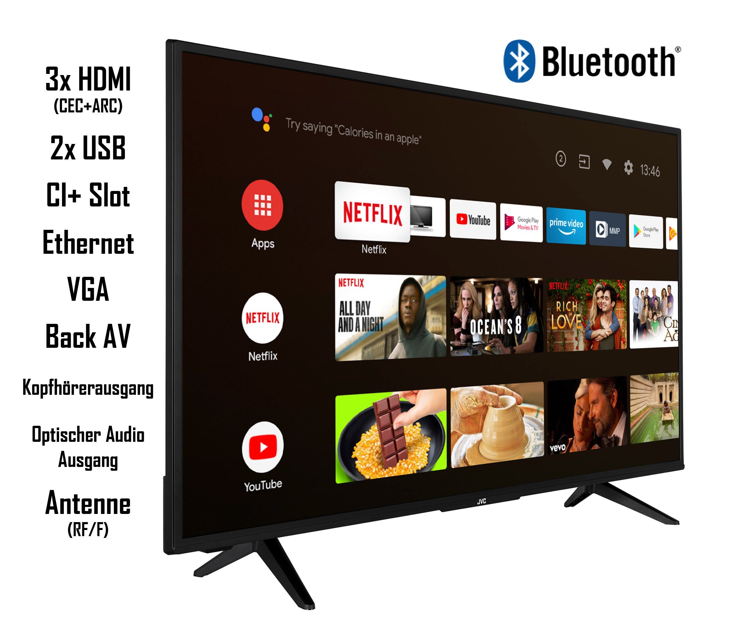 LED-Fernseher Android HD, JVC (108 cm/43 TV) Zoll, Full LT-43VAF3055