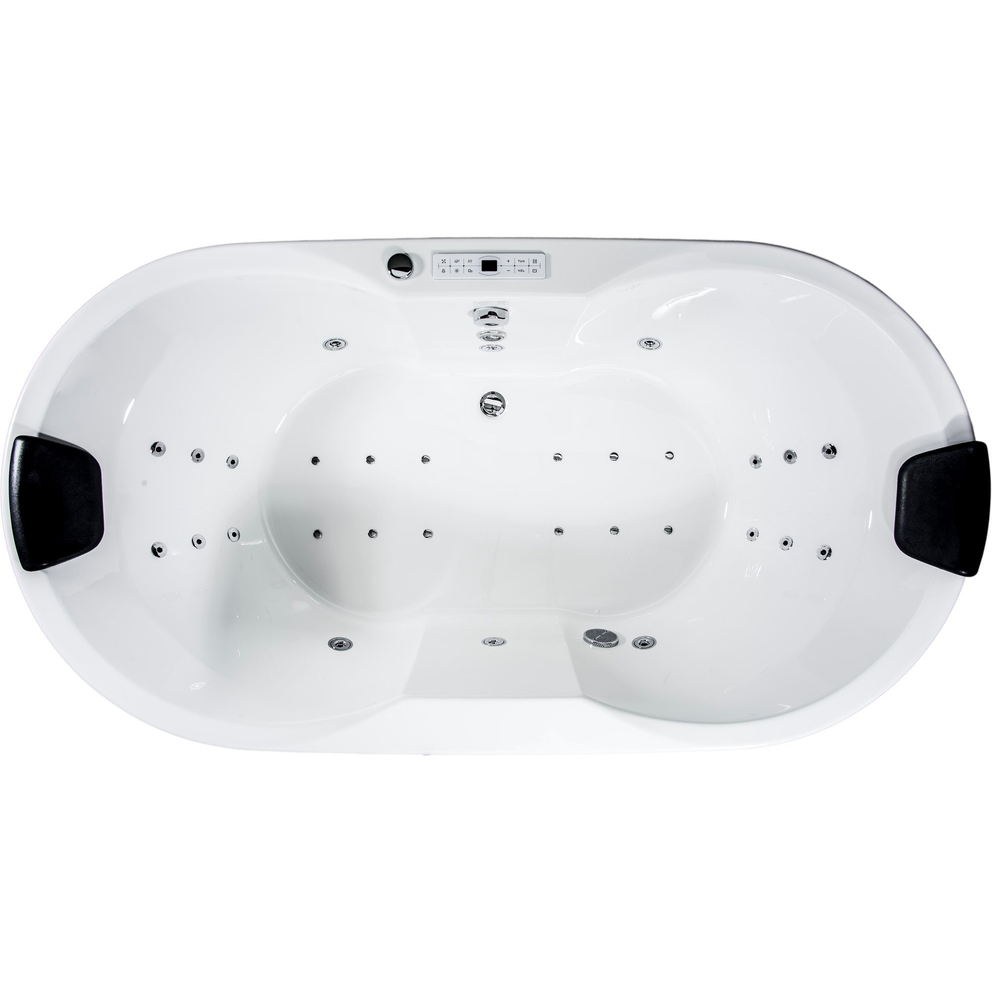 Basera® Whirlpool-Badewanne PREMIUM Indoor Podest-Whirlpool Badewanne Corvo 195 x 100 cm, (Komplett-Set), mit 29 Massagedüsen, Heizung, Wasserdesinfektion, Bodenansaugung, L...