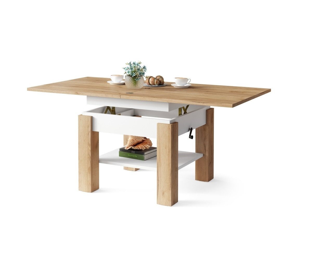 designimpex Couchtisch Design Cleo stufenlos höhenverstellbar günstig online kaufen
