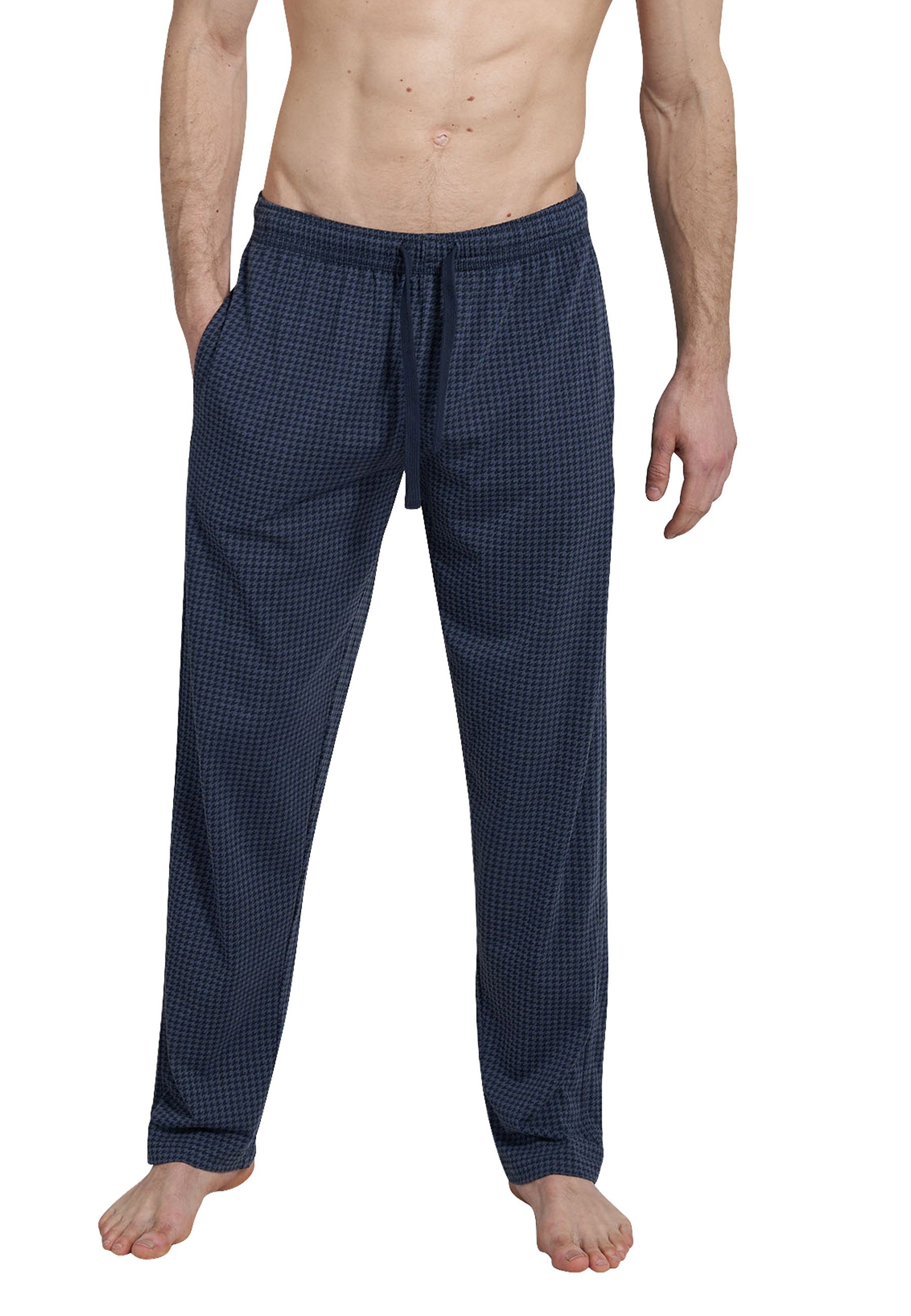 Schlafhose CECEBA Herren Lange-Hose blau bedruckt
