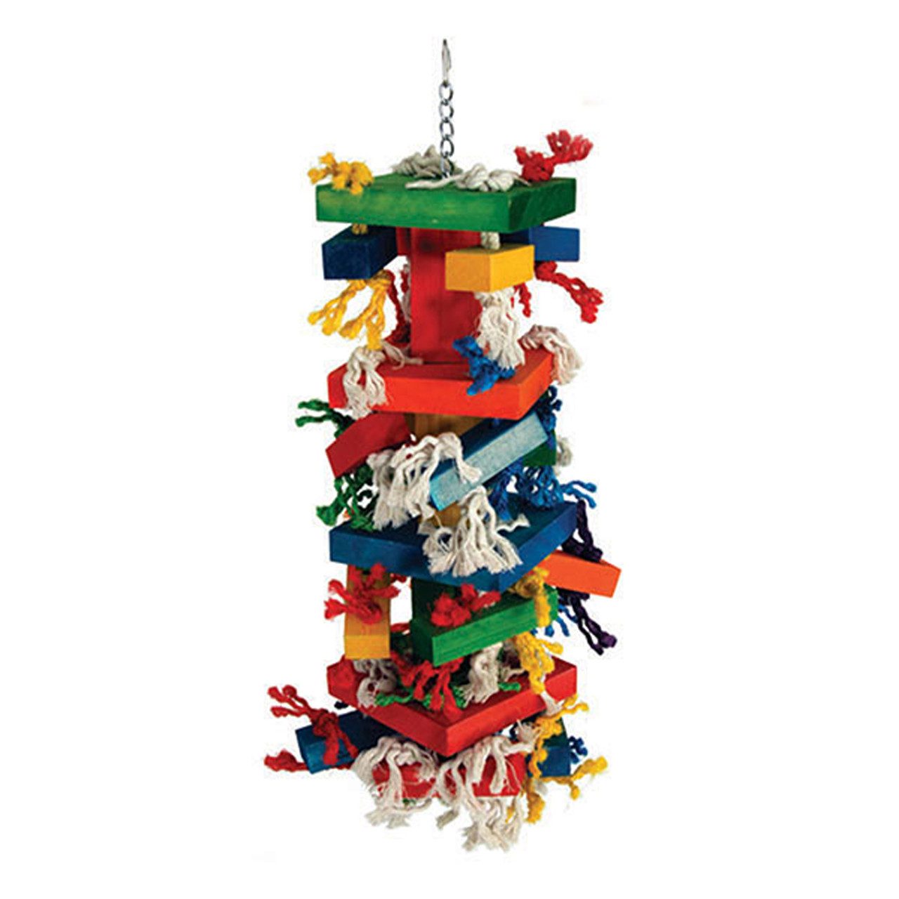 Happy Bird Vogelspielplatz Papageienspielzeug Mammuth Bloc's XXL, Vogel Holzspielzeug, ca. 85 x 20 x 20 cm