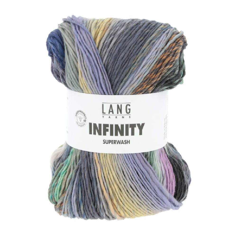 LANG YARNS INFINITY Häkelwolle, 260 m (100 Gramm), Merinowolle mit unregelmaßigen Farbverläufen mulesingfrei
