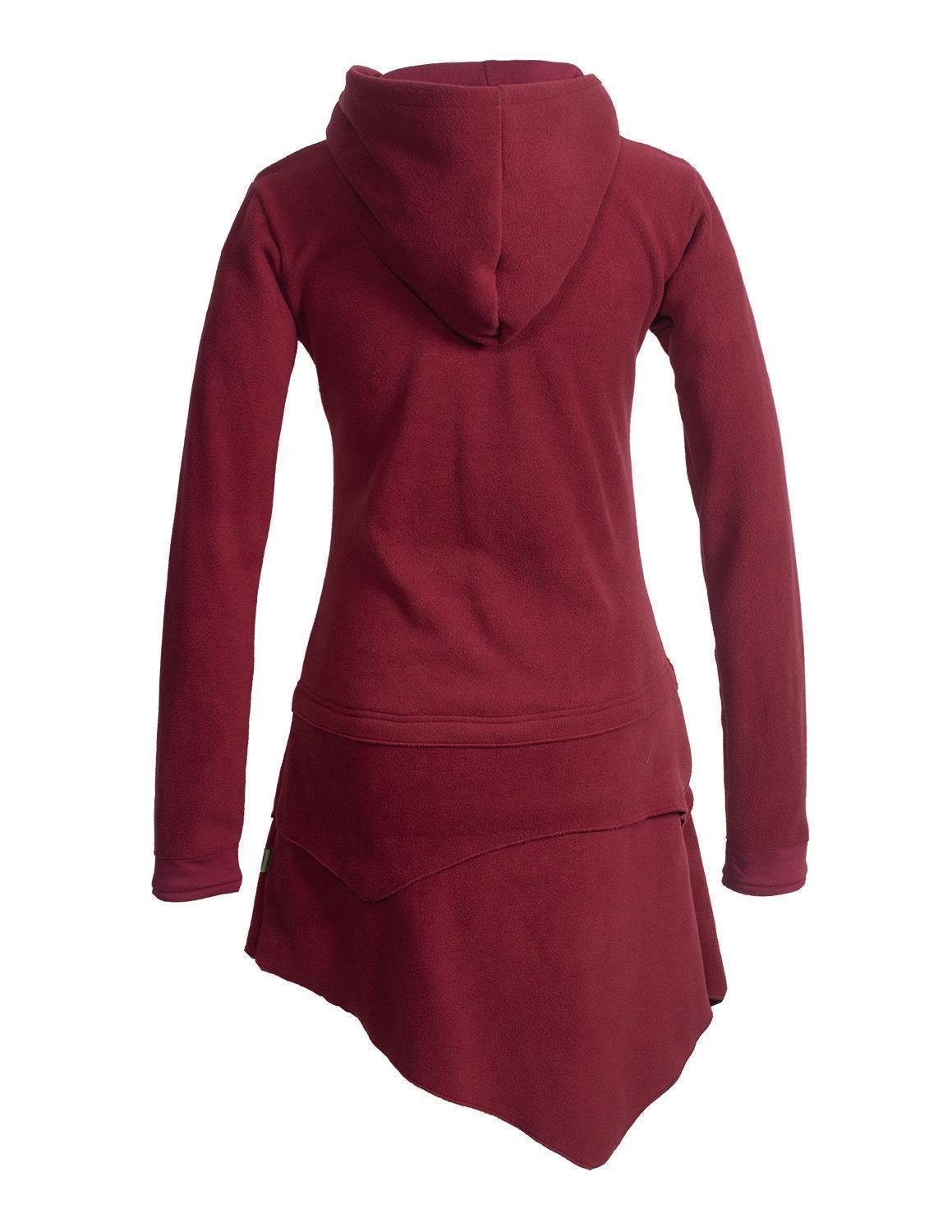 Vishes Midikleid Asymmetrisches Kapuzen-Kleid aus Recycling-Fleece günstig online kaufen