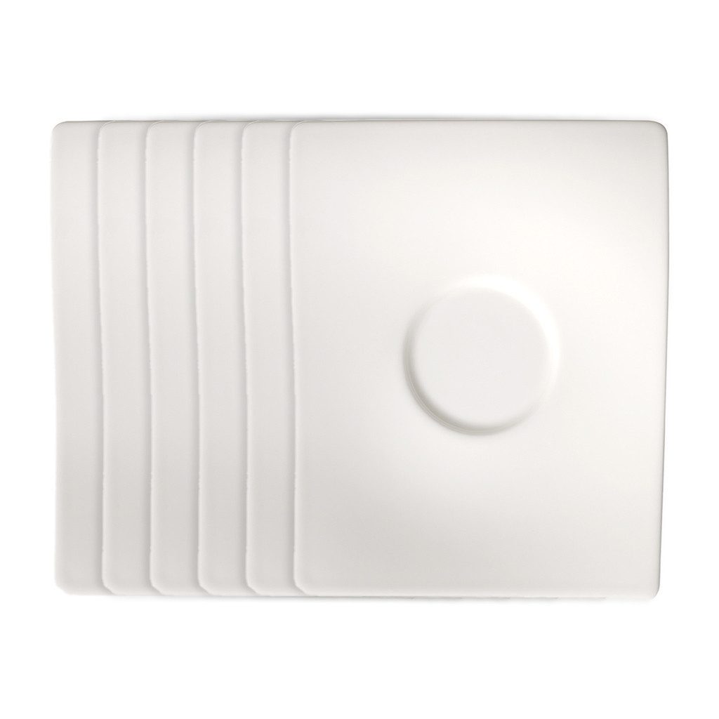 Villeroy & Boch Untertasse NewWave Untertasse, 6 Stück, weiß, (6 St), Premium Porcelain, mikrow.- & spülm.sicher, Made in Germany