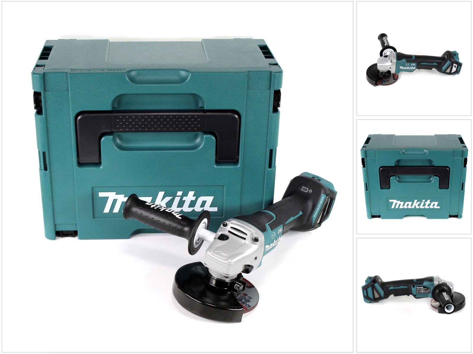 Makita Akku-Winkelschleifer DGA 517 ZJ 18 V 125 mm Brushless + Makpac - ohne Akku, ohne Ladegerät