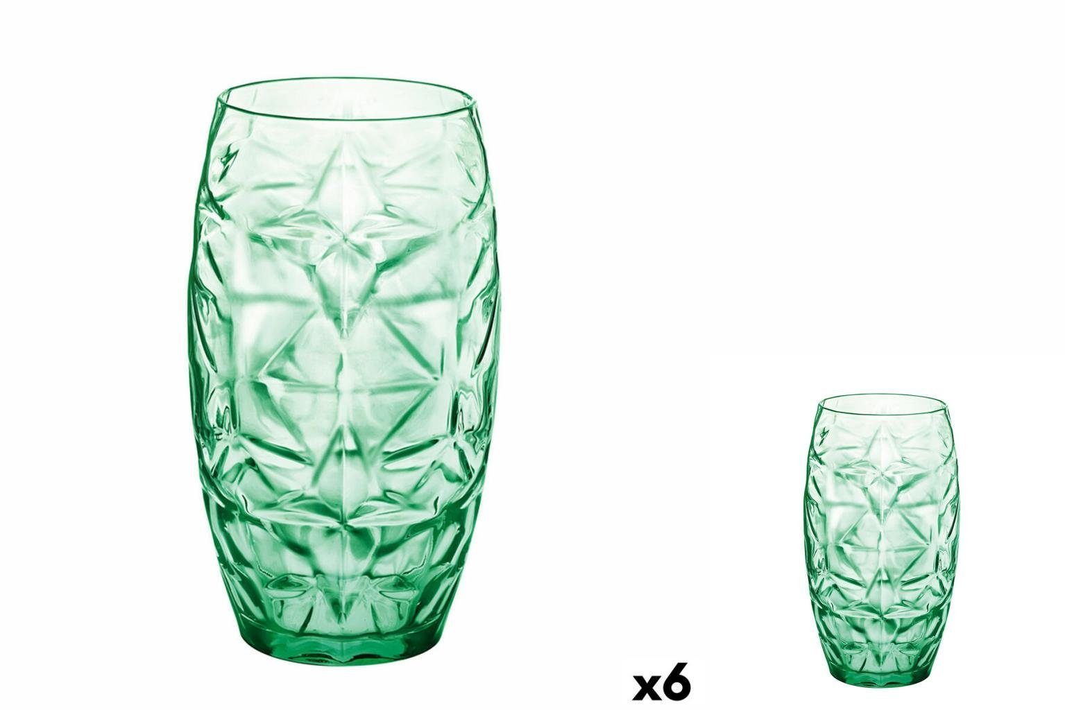 Bigbuy Glas Becher Oriente grün Glas 470 ml 6 Stück, Glas