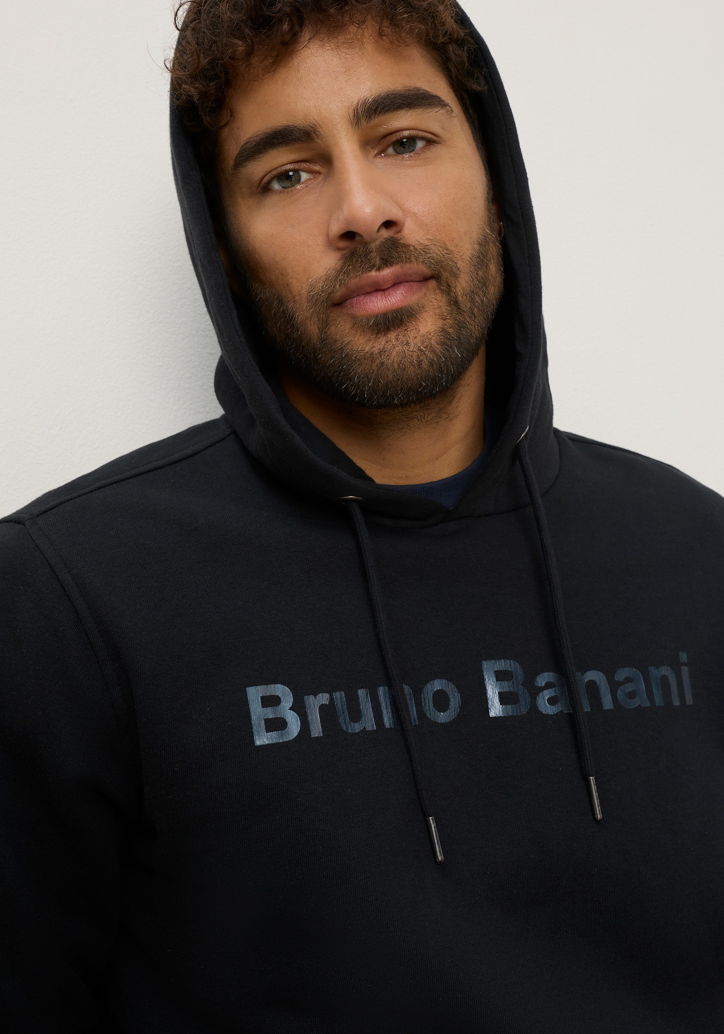 Bruno Banani Kapuzensweatshirt mit Reißverschluss, in bedruckter Optik