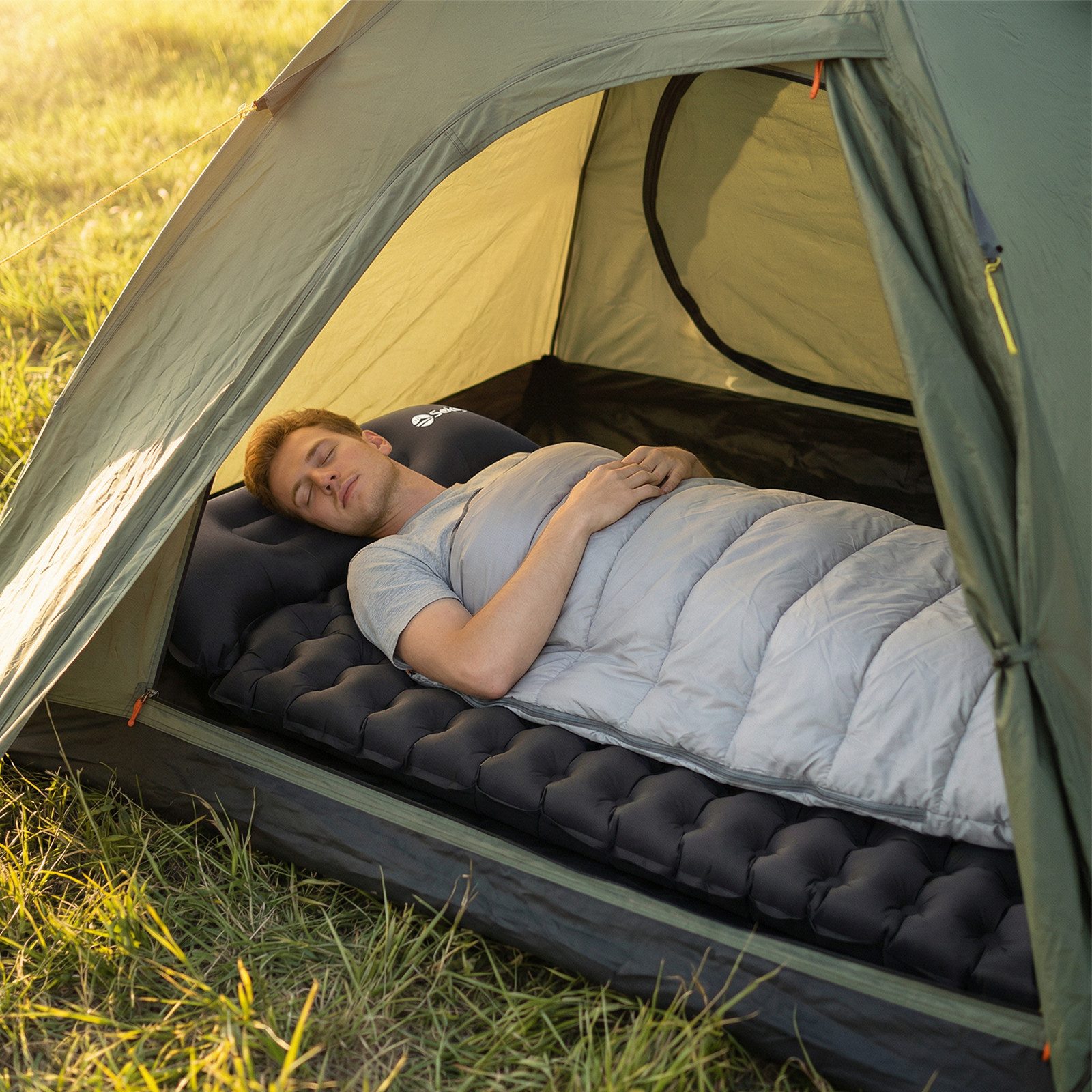 Sekey Isomatte Selbstaufblasend Isomatte Outdoor 10cm dicke Campingmatte Ultraleicht, (1-tlg), 200 x 70 cm Aufblasbar Camping Isomatte Schlafmatte Reißfestigkeit