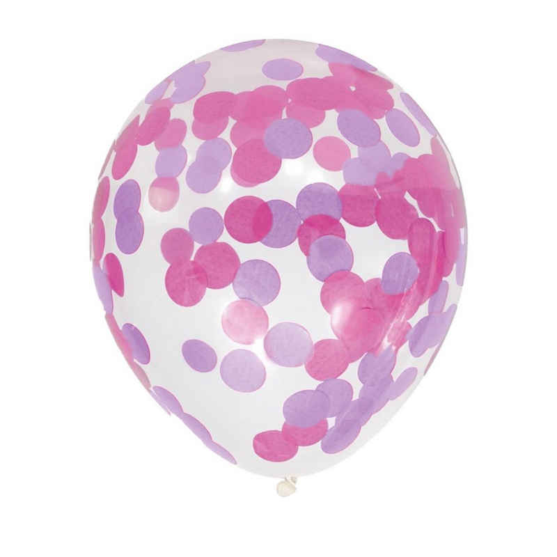 Kopper-24 Luftballon Konfetti Ballon Lila/Pink, ca. 30 cm