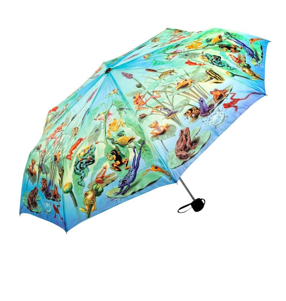 Luckyweather not just any other day Taschenregenschirm Regenschirm Motiv FROG FAMILY Taschenschirm