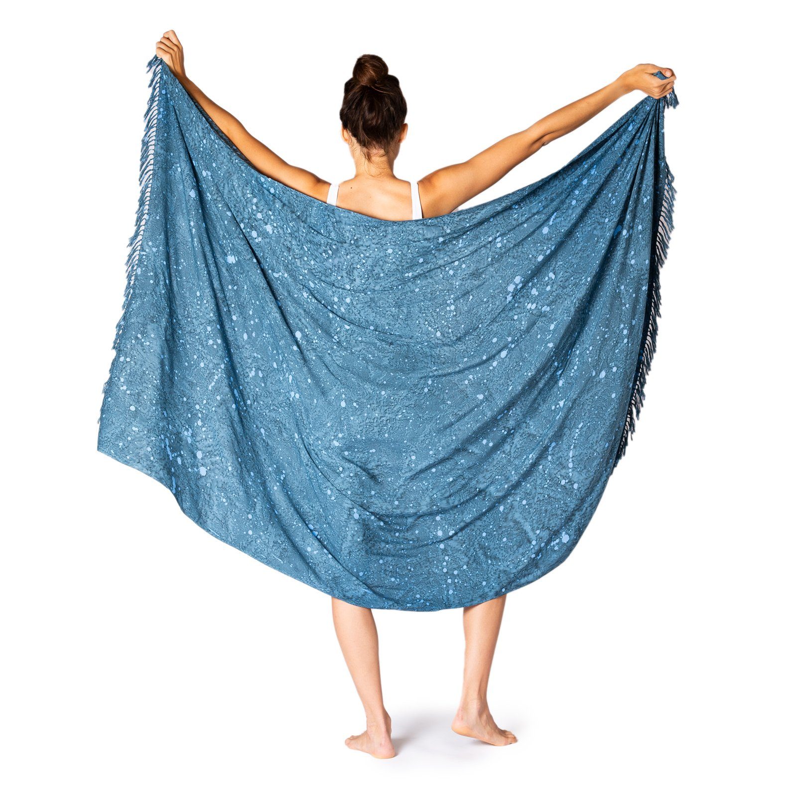 PANASIAM Sarong Pareo Starlit Wachsbatik aus hochwertiger Viskose Strandtuch, Viskose, Strandkleid Bikini Cover-up Tuch für den Strand Schultertuch Halstuch