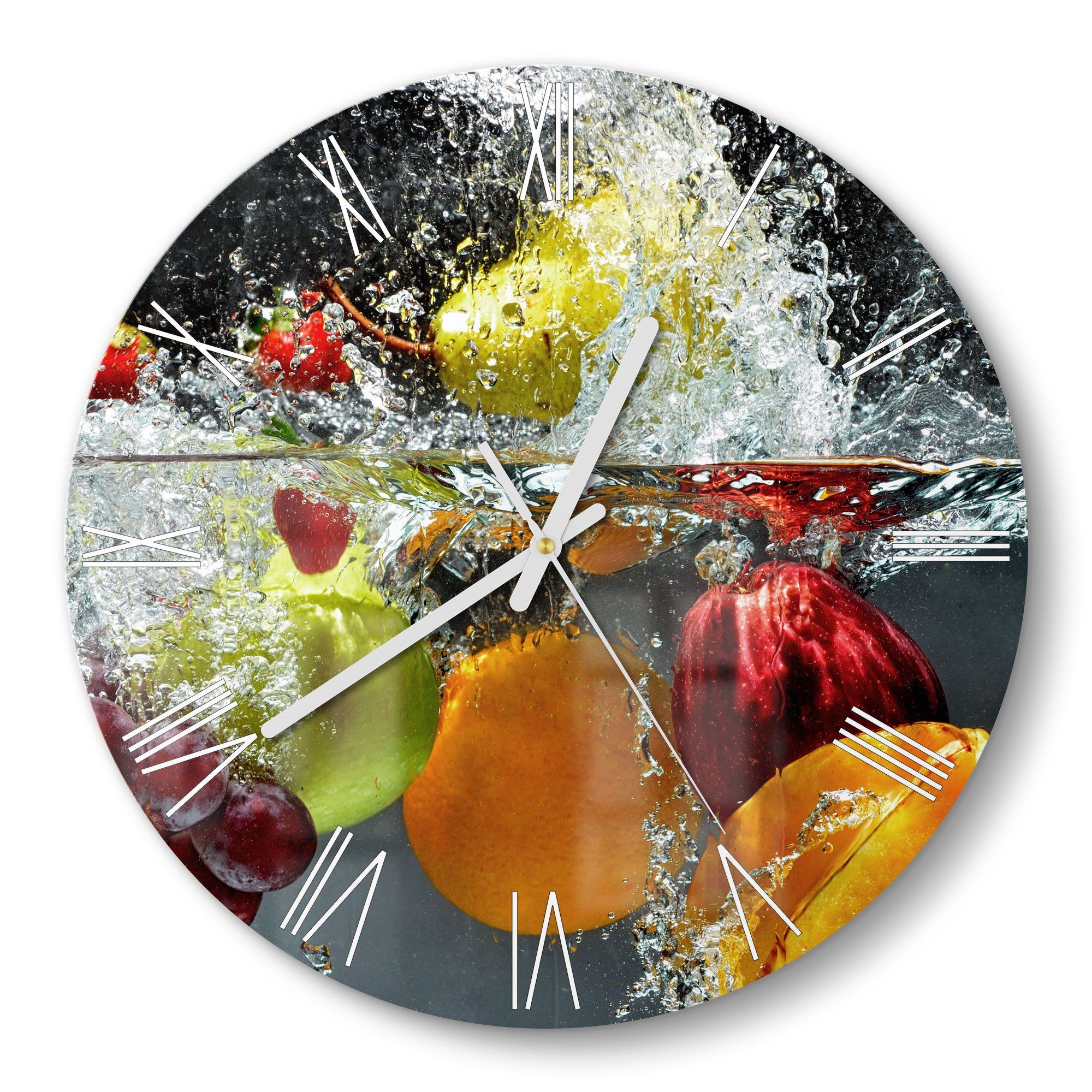 DEQORI Wanduhr 'Gemischtes Obst im Wasser' günstig online kaufen
