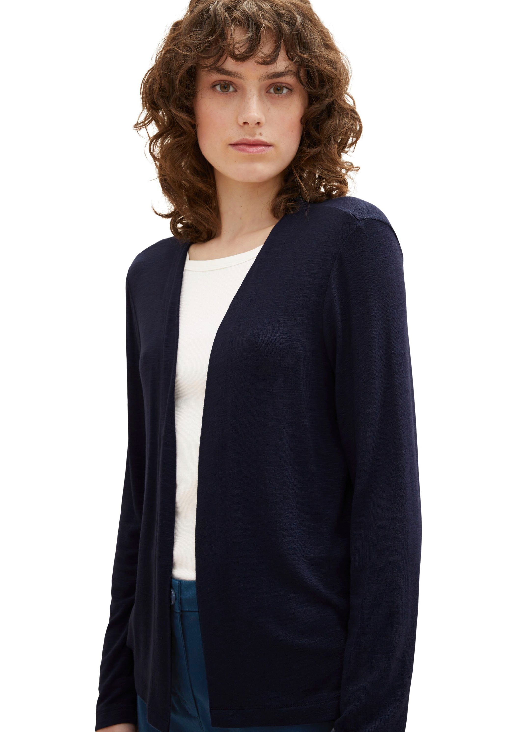 TOM TAILOR Cardigan mit dunkelblau Streifenmuster