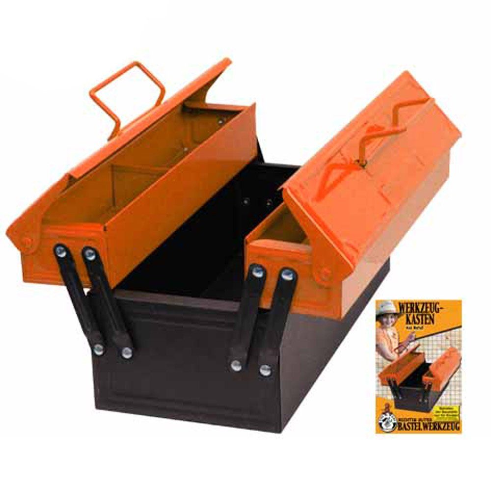 Corvus Spielwerkzeugkoffer Werkzeugkasten aus Metall, orange
